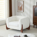 Modern Upholstered Boucle Arm Club Chair
