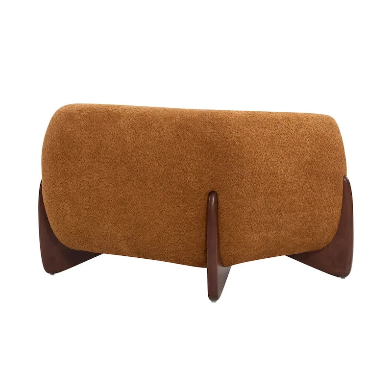 Modern Upholstered Boucle Arm Club Chair
