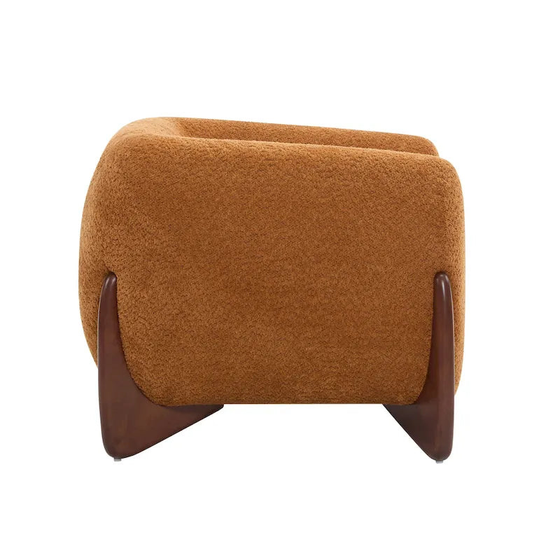 Modern Upholstered Boucle Arm Club Chair