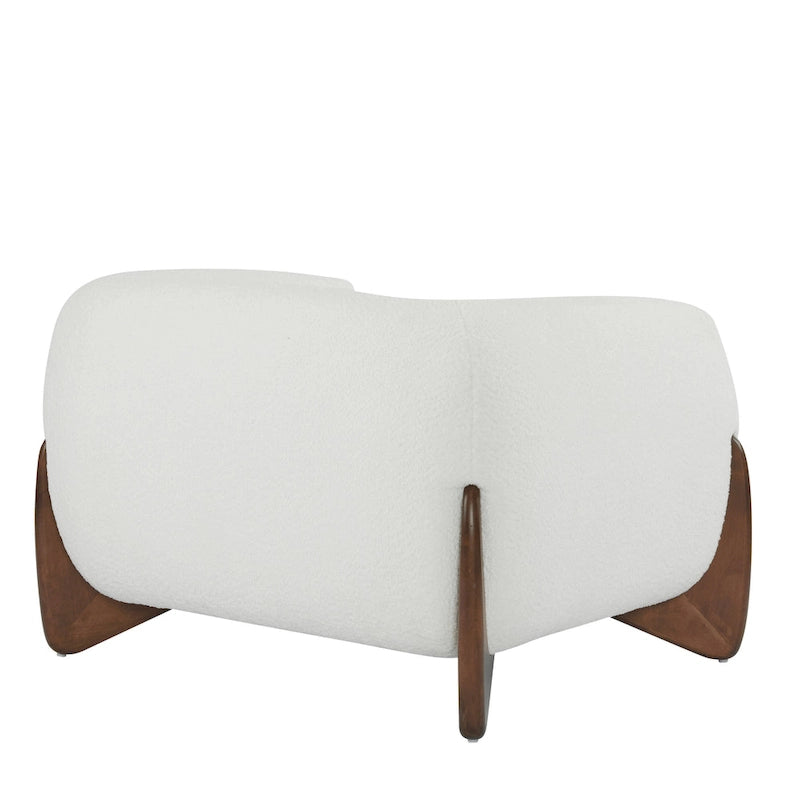 Modern Upholstered Boucle Arm Club Chair