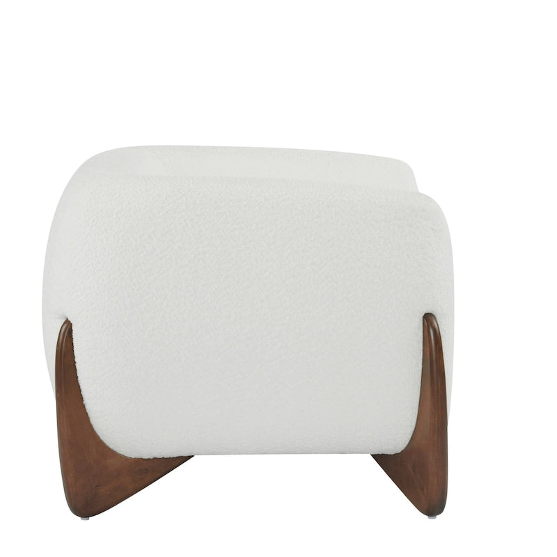 Modern Upholstered Boucle Arm Club Chair