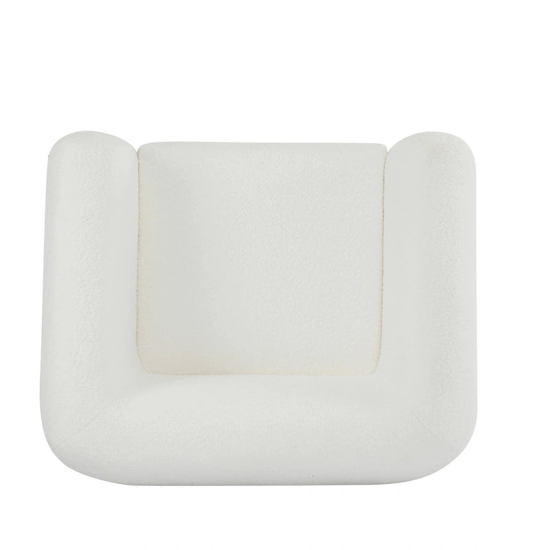 Modern Upholstered Boucle Arm Club Chair