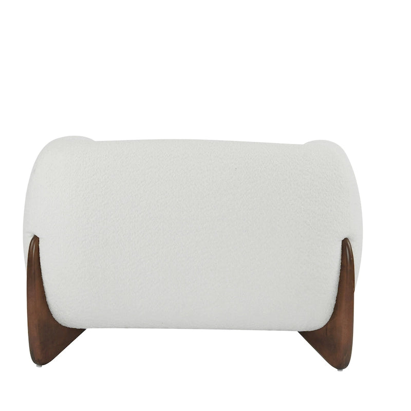 Modern Upholstered Boucle Arm Club Chair