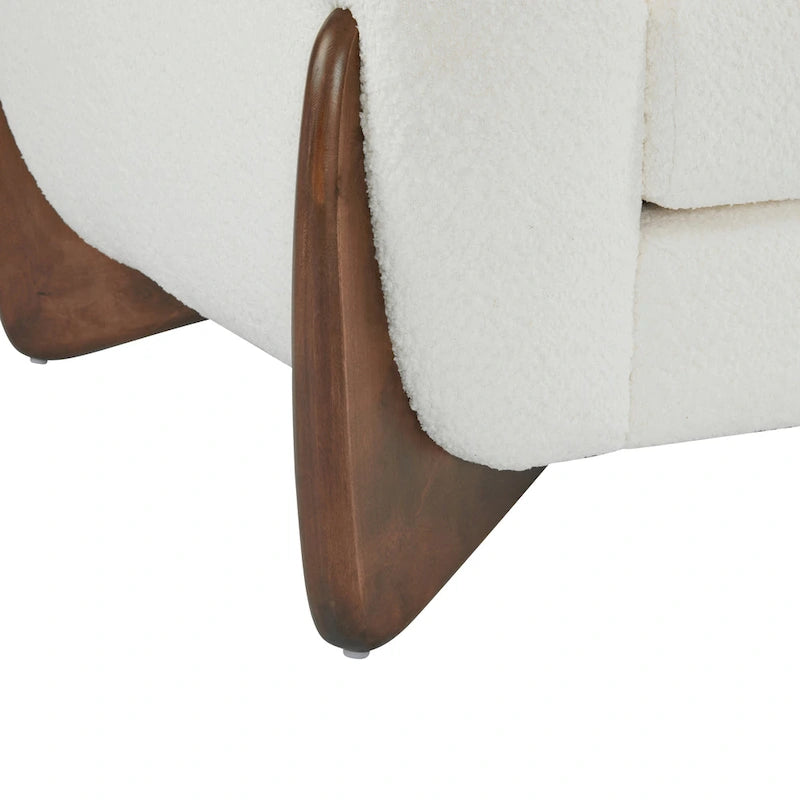 Modern Upholstered Boucle Arm Club Chair