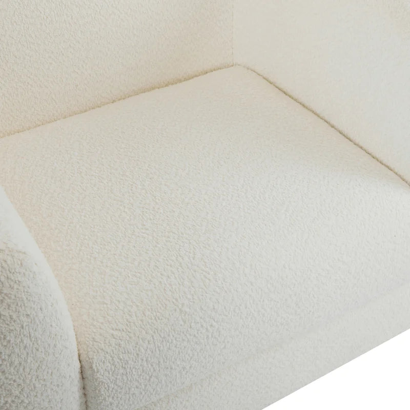 Modern Upholstered Boucle Arm Club Chair