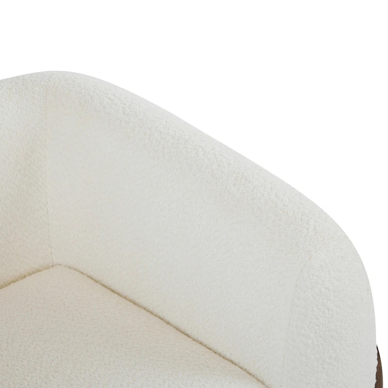 Modern Upholstered Boucle Arm Club Chair