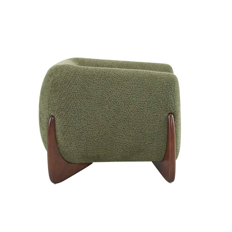 Modern Upholstered Boucle Arm Club Chair