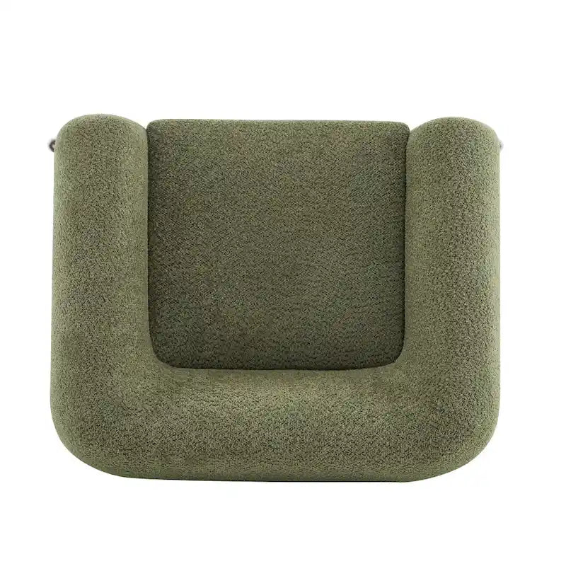 Modern Upholstered Boucle Arm Club Chair
