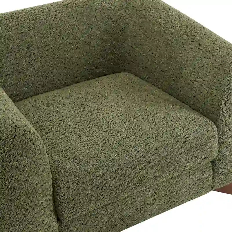 Modern Upholstered Boucle Arm Club Chair