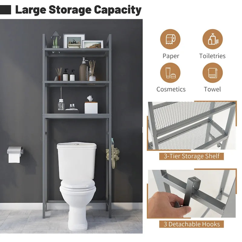 Over-The-Toilet Metal Storage Shelf for Bathroom