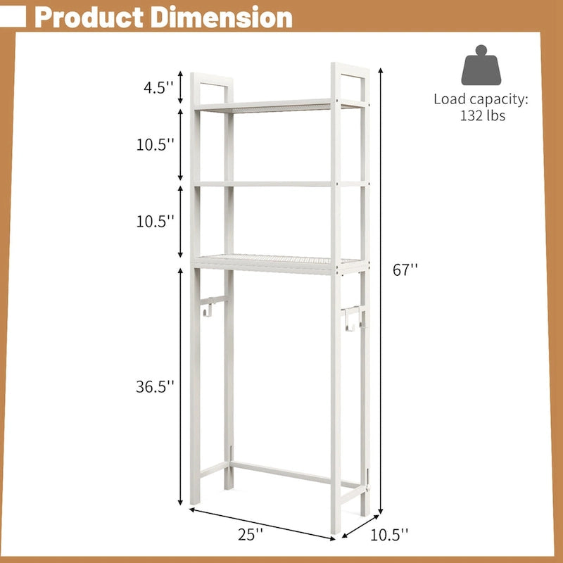 Over-The-Toilet Metal Storage Shelf for Bathroom