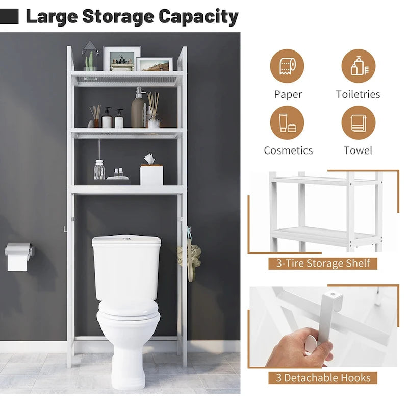 Over-The-Toilet Metal Storage Shelf for Bathroom