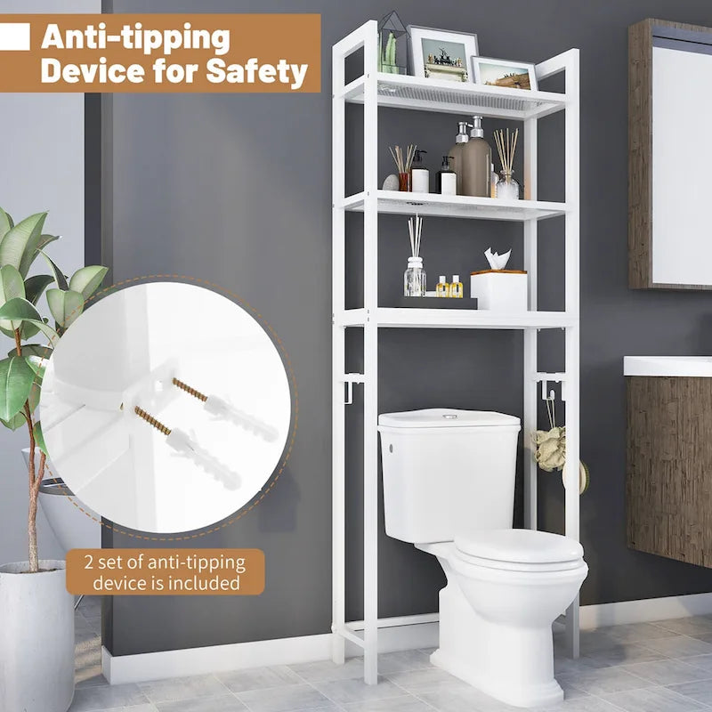 Over-The-Toilet Metal Storage Shelf for Bathroom
