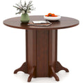 42" Round Wooden Dining Table with Pedestal Base