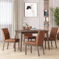 Eetkamerstoelen met kanaalstiksel (set van 4)