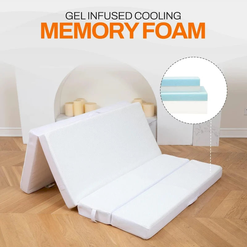 4-Fold Sofa Bed with Gel-Infused Memory Foam