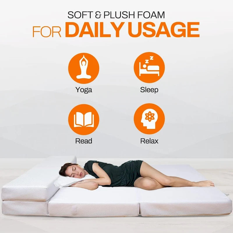 4-Fold Sofa Bed with Gel-Infused Memory Foam
