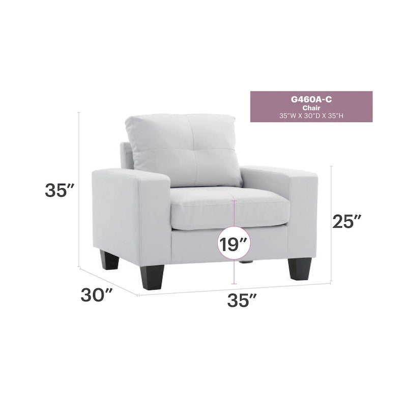 Fauteuil d'appoint avec coussins amovibles - 35L x 32W x 36H