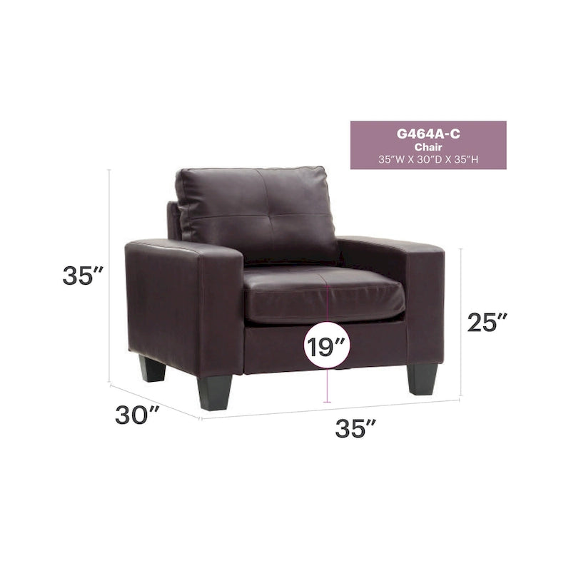 Fauteuil d'appoint avec coussins amovibles - 35L x 32W x 36H