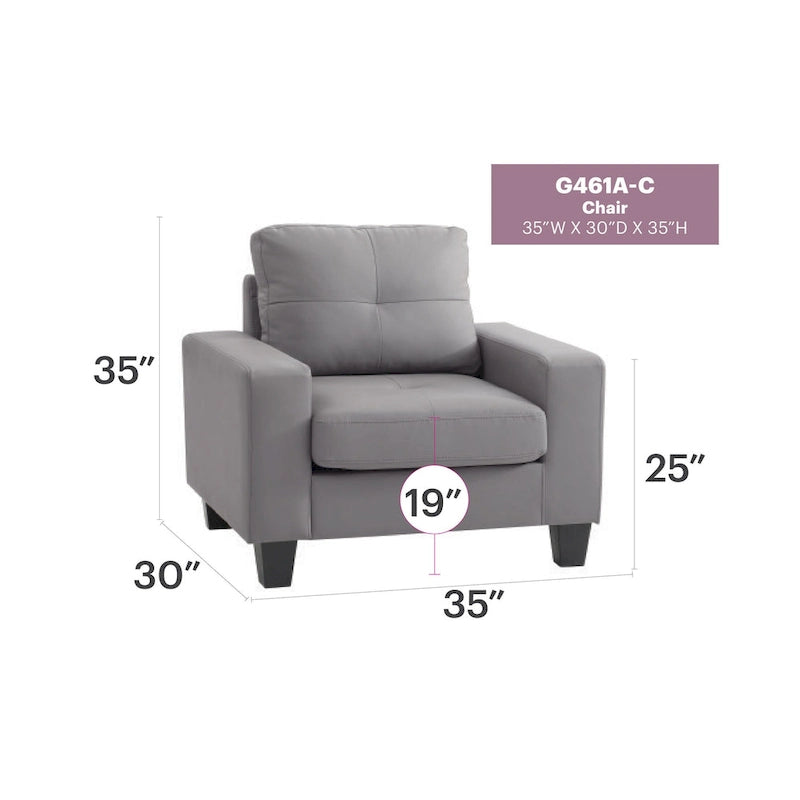 Fauteuil d'appoint avec coussins amovibles - 35L x 32W x 36H