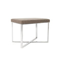 Faux Leather Stool with Stainless Steel Base
