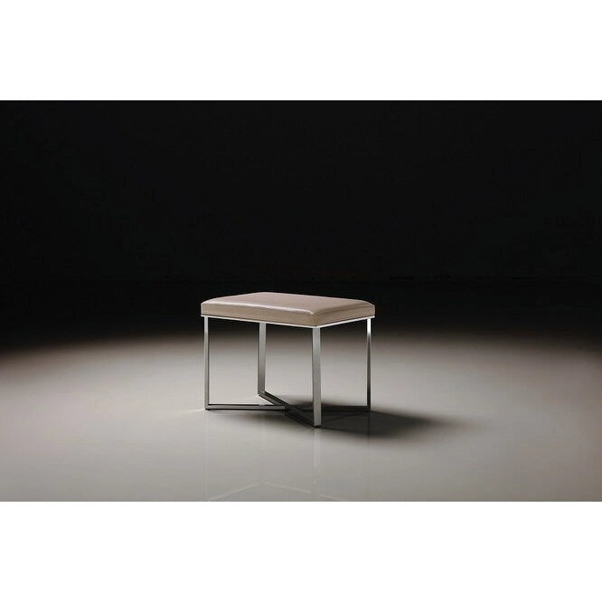 Faux Leather Stool with Stainless Steel Base