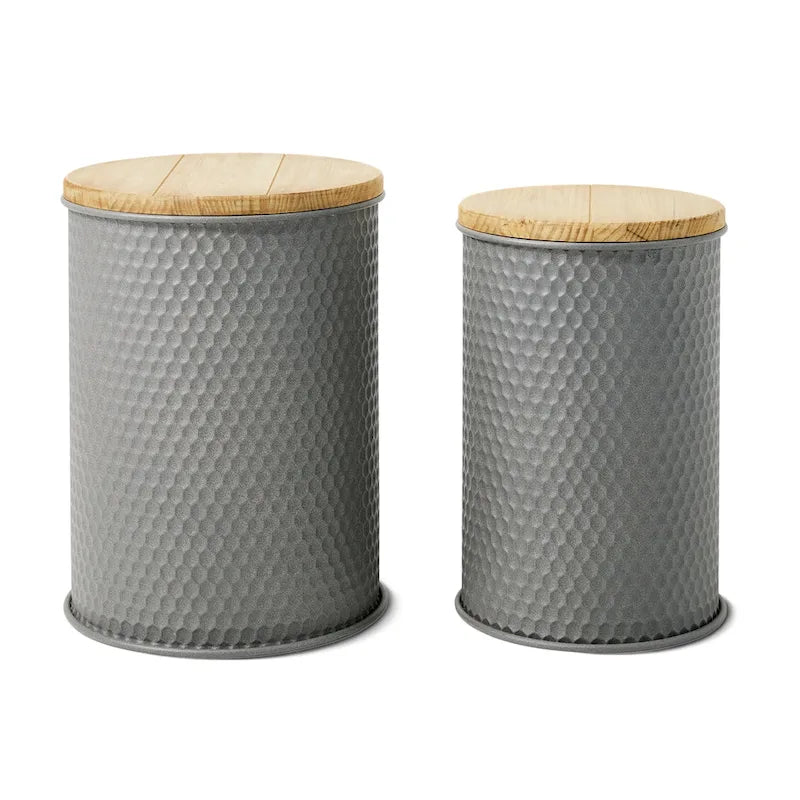 Set of 2 Farmhouse End Table Storage Ottoman - 19"H
