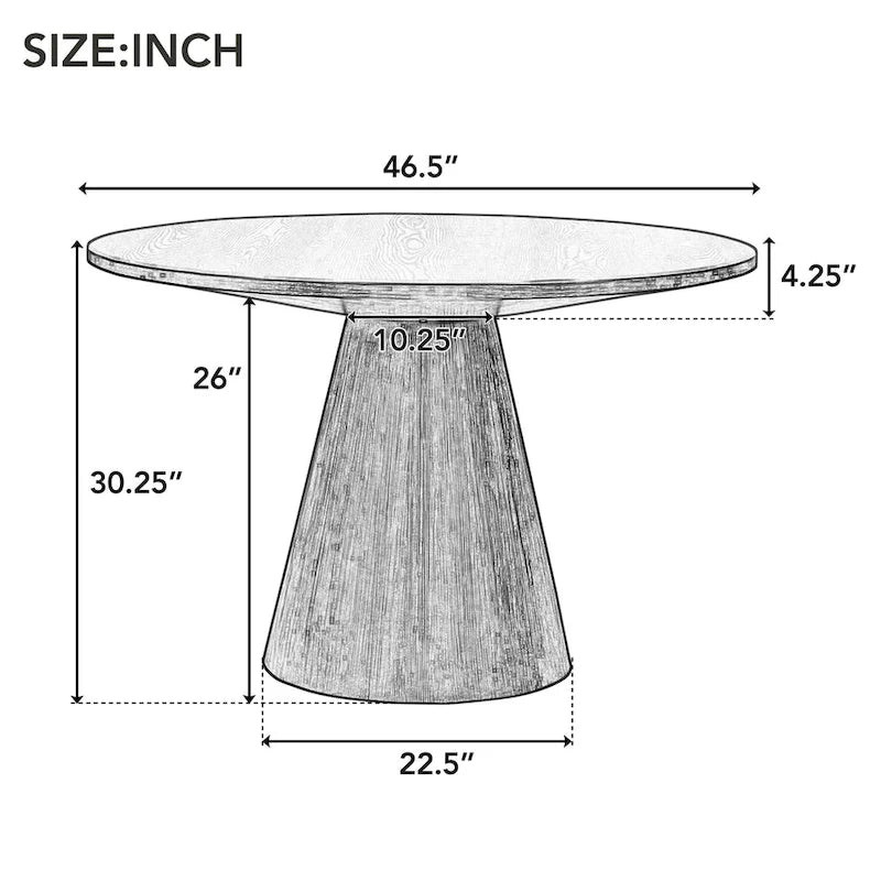 Runder Retro-Esstisch, minimalistischer eleganter Tisch