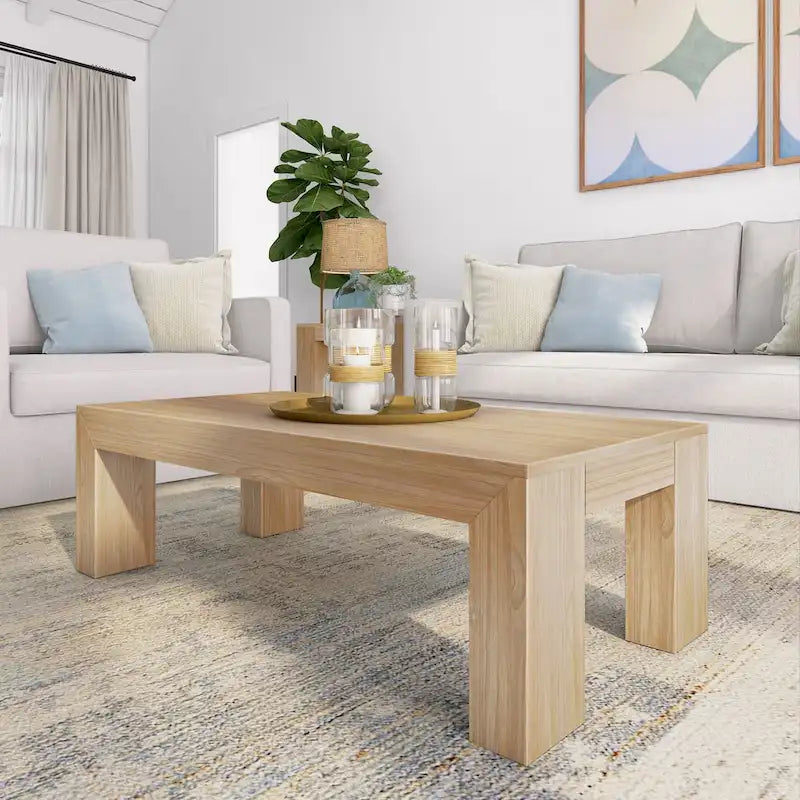 Plank and Beam Modern Rectangular Coffee Table - 48 x 24