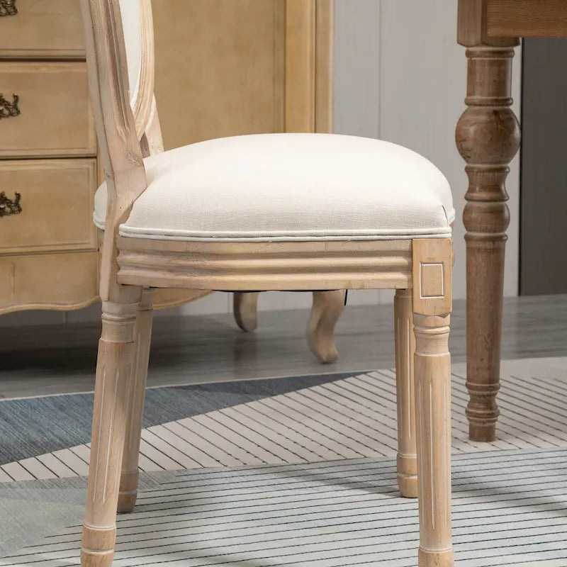 French-Style Upholstered Dining Chair Set of 2