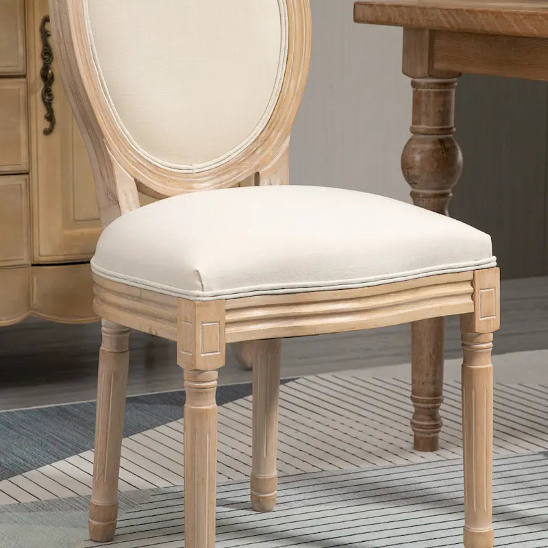French-Style Upholstered Dining Chair Set of 2