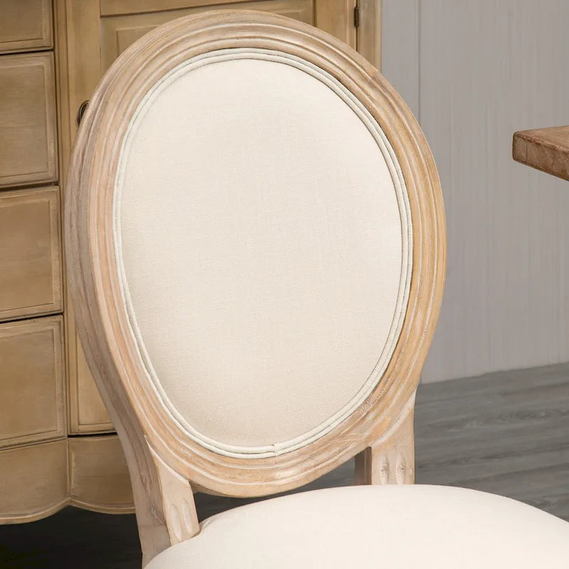 French-Style Upholstered Dining Chair Set of 2