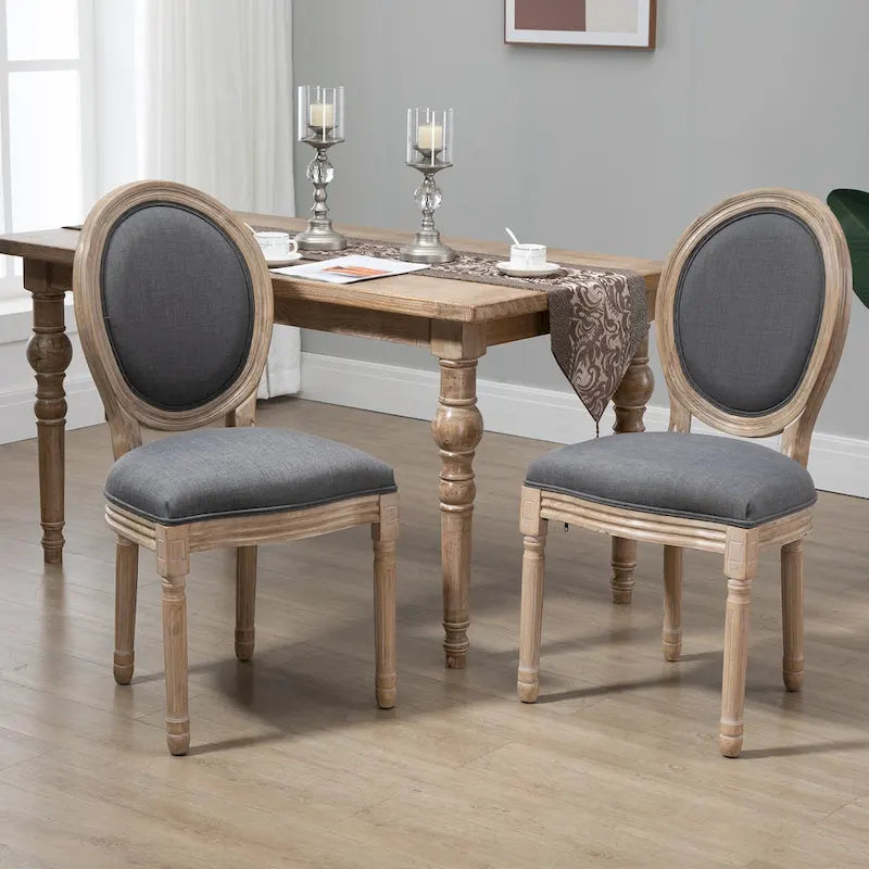 French-Style Upholstered Dining Chair Set of 2