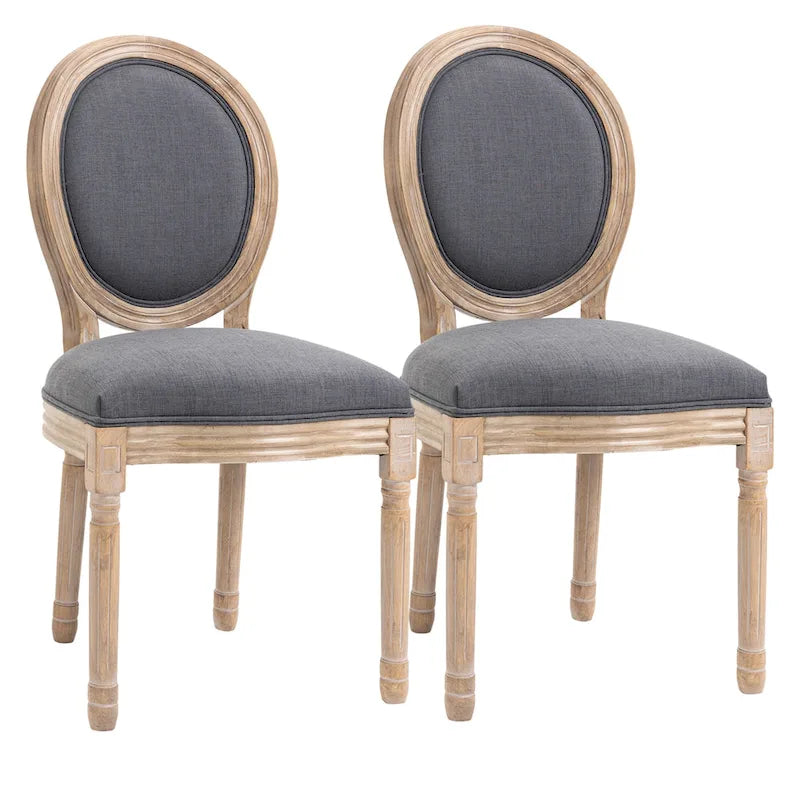 French-Style Upholstered Dining Chair Set of 2