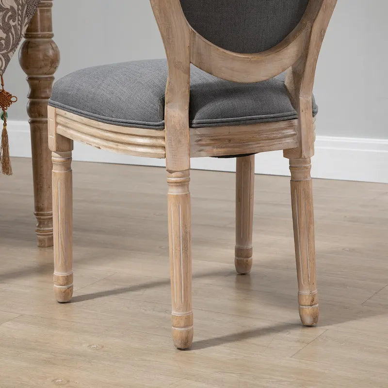French-Style Upholstered Dining Chair Set of 2