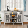 Farmhouse Sideboard Buffet Cabinet with Glass Doors