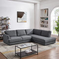 Modulares Leinensofa im Mid-Century-Modern-Stil