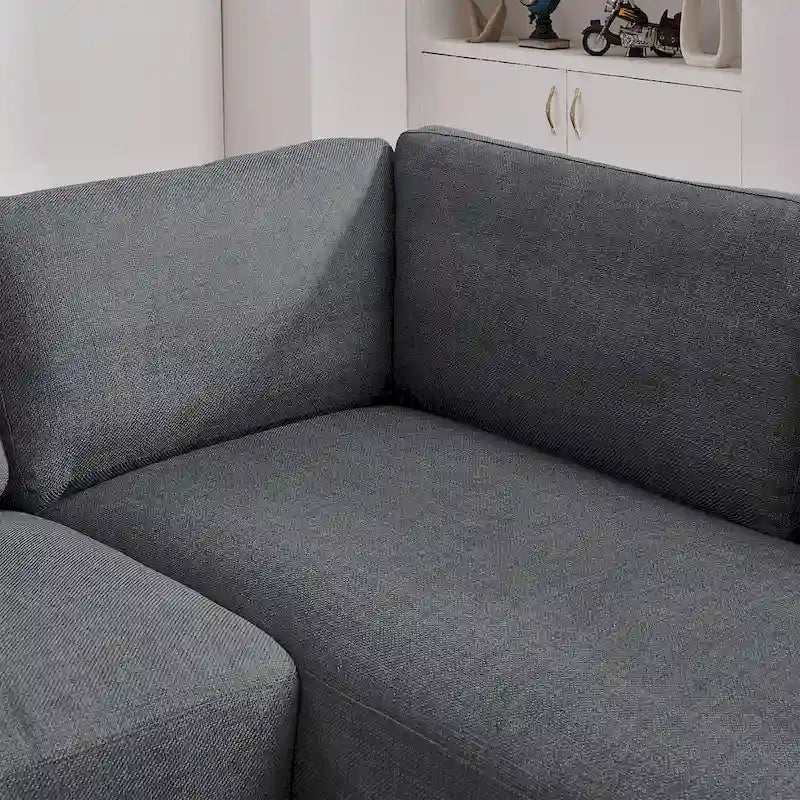 Modulares Leinensofa im Mid-Century-Modern-Stil