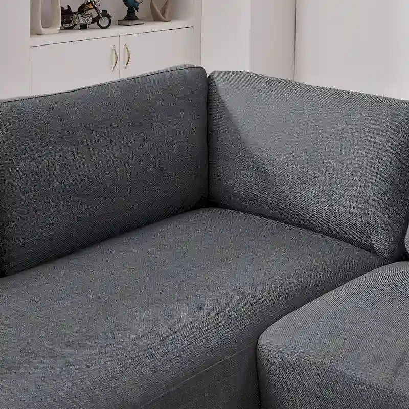 Modulares Leinensofa im Mid-Century-Modern-Stil