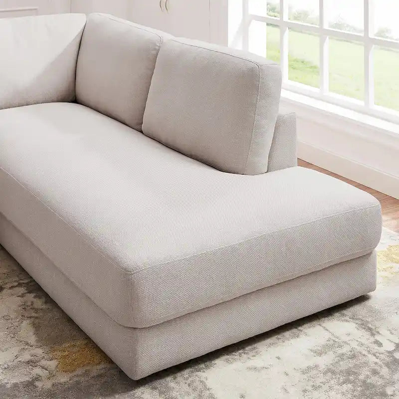 Modulares Leinensofa im Mid-Century-Modern-Stil