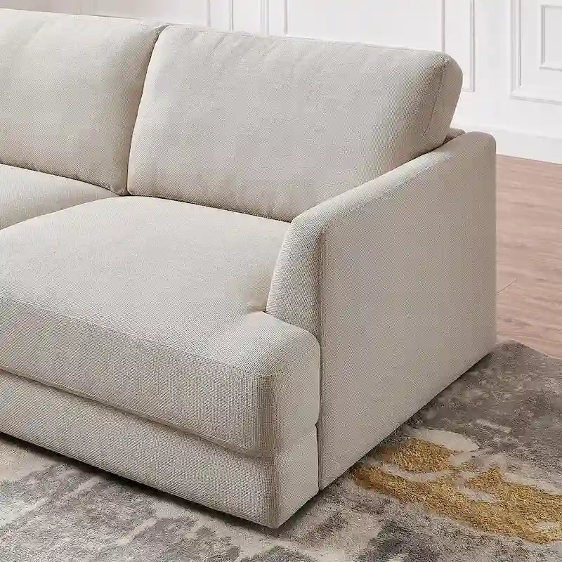 Modulares Leinensofa im Mid-Century-Modern-Stil
