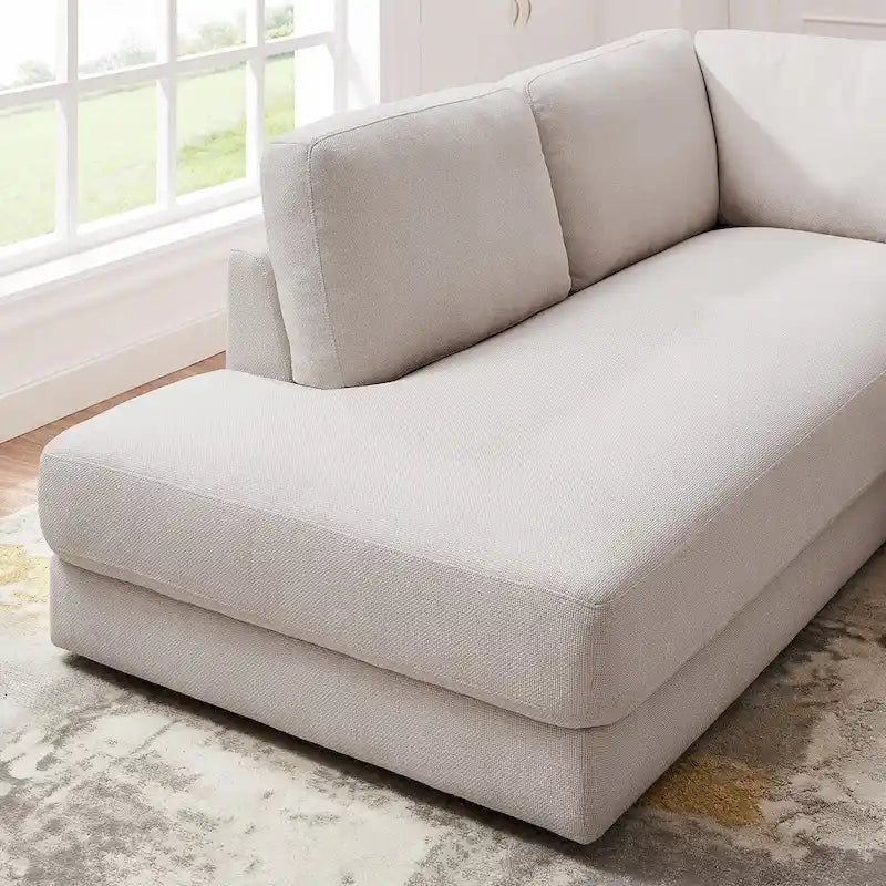 Modulares Leinensofa im Mid-Century-Modern-Stil