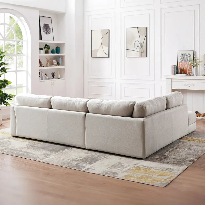 Modulares Leinensofa im Mid-Century-Modern-Stil