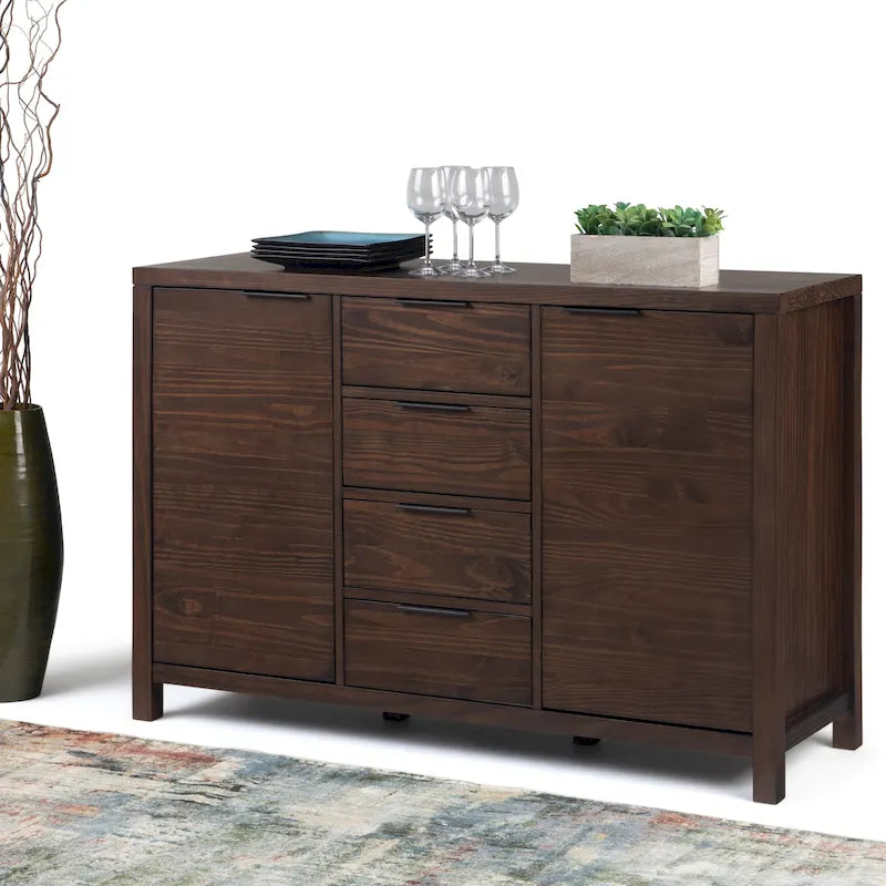 Aparador contemporâneo de 54" em madeira maciça - 18P x 54L x 36A