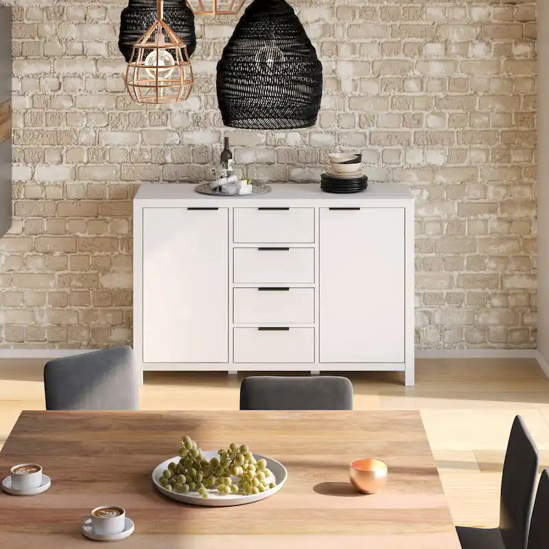Aparador contemporâneo de 54" em madeira maciça - 18P x 54L x 36A