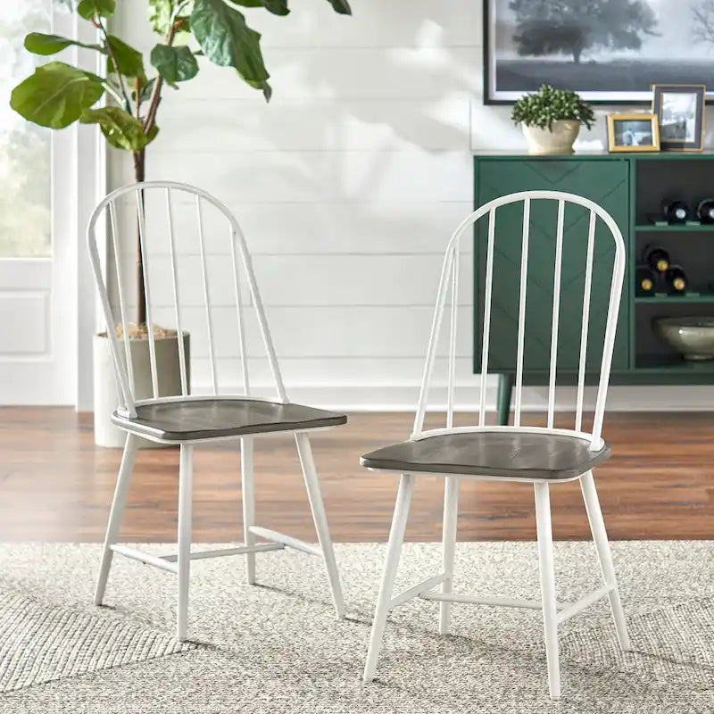 Mixed Media Spindle Dining Chairs (Set of 2)