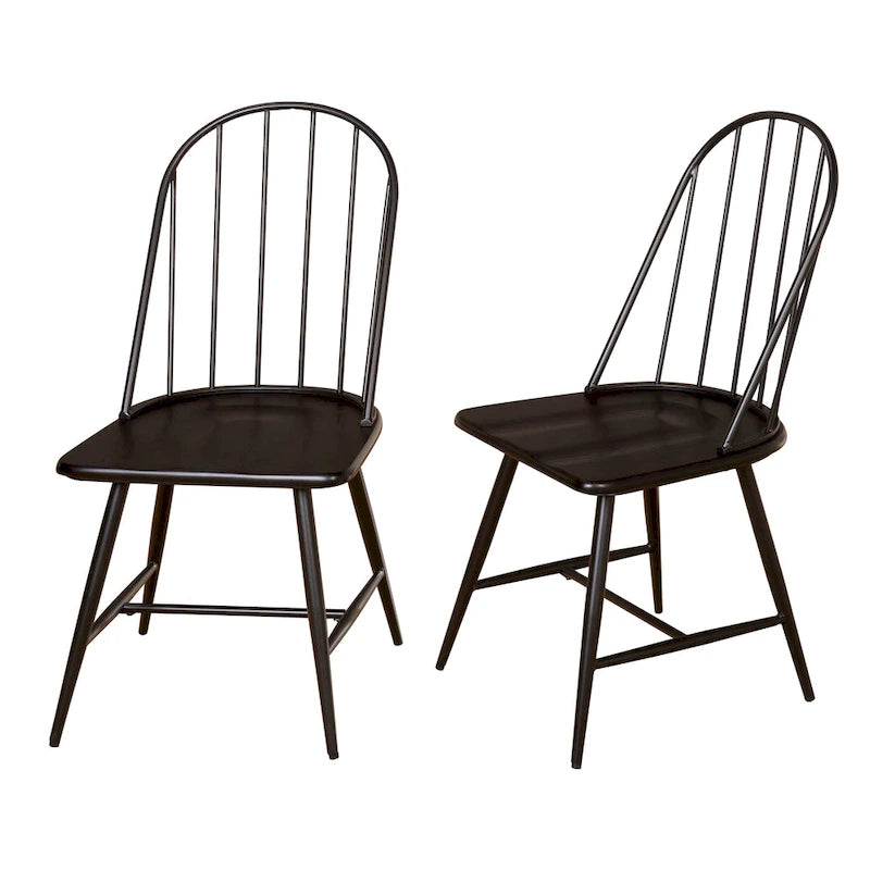 Mixed Media Spindle Dining Chairs (Set of 2)