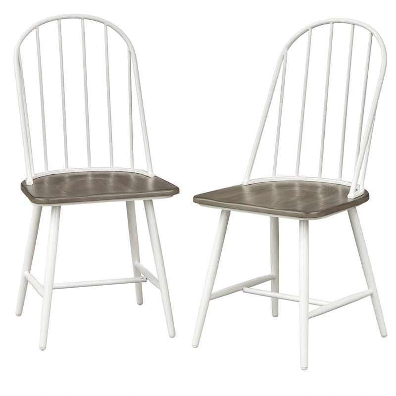 Mixed Media Spindle Dining Chairs (Set of 2)