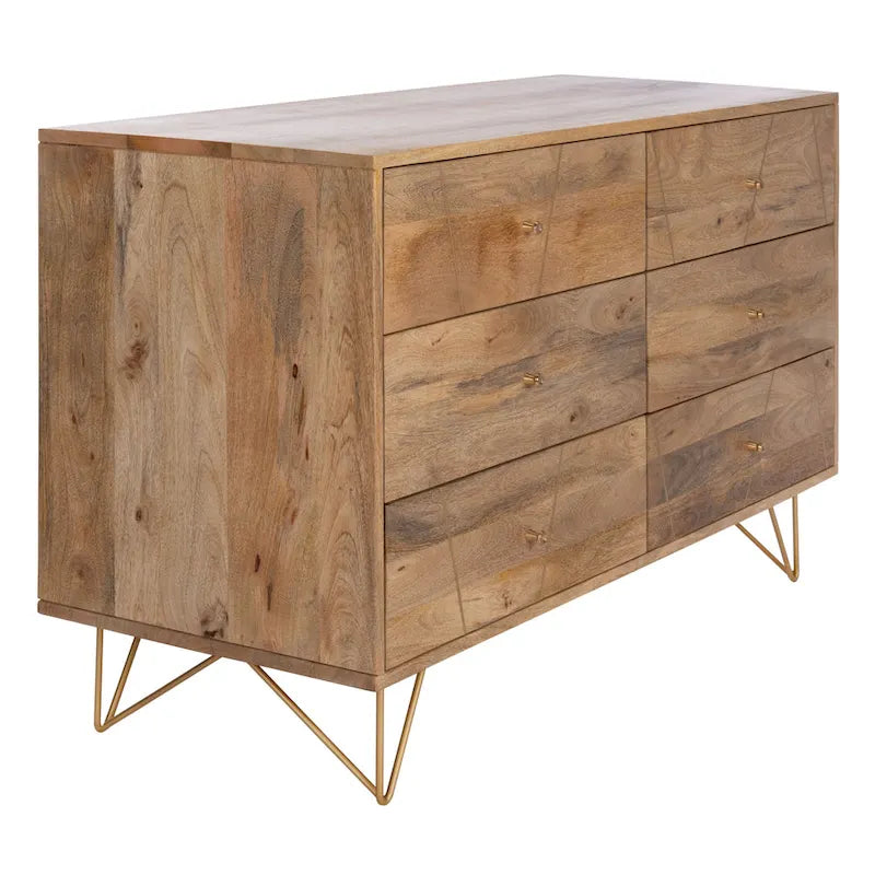 6-Drawer Hairpin Leg Dresser