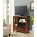 Highboy-TV-Ständer 40" mit 2 Schubladen, Aufbewahrungsschrank und Regalen